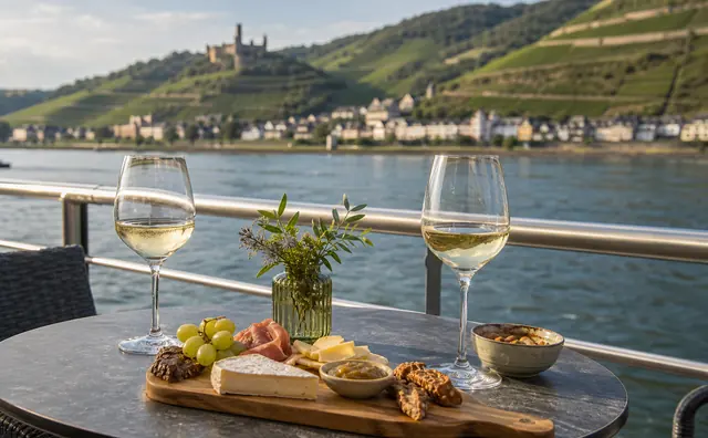 Wine and food on a Rhine cruise
