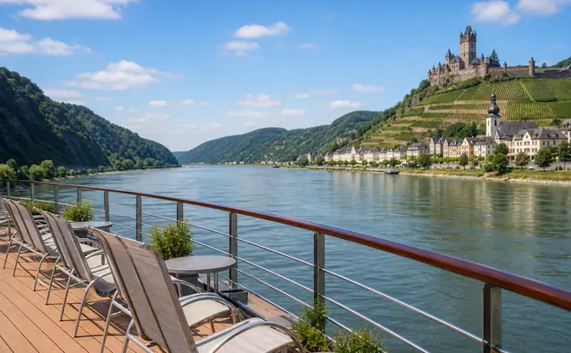 Evening light on a Rhine river boat