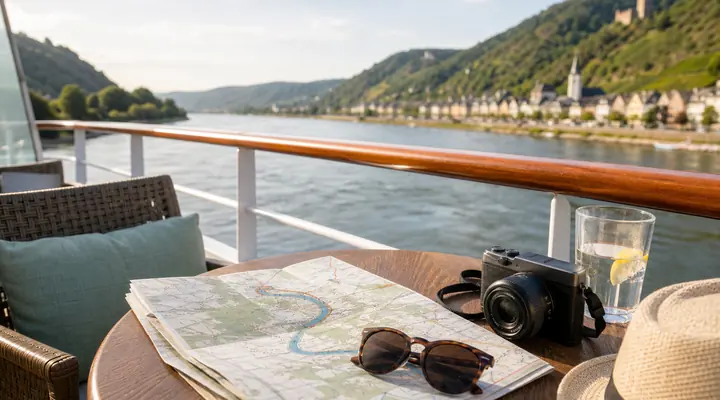 Rhine cruise route with castle views